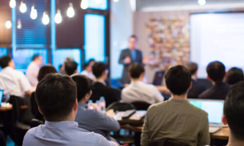 Seminar,Presentation.,Conference,Speaker,Presenting,To,Audience.,Technology,Presenter,At