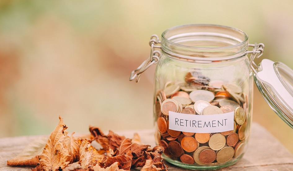 jar of money labeled retirement