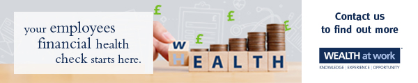 Banner advert which reads: your employees financial health check starts here. Contact us to find out more.